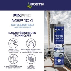 Mastic auto/bateau - BOSTIK - Fixpro MSP 104 - Colle et joint - Résiste intem...