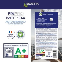 Mastic auto/bateau - BOSTIK - Fixpro MSP 104 - Colle et joint - Résiste intem...