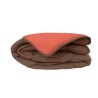 CALGARY - Couette Chaude Microfibre 400gr/m² - Chocolat & Corail -  140 x 200 cm