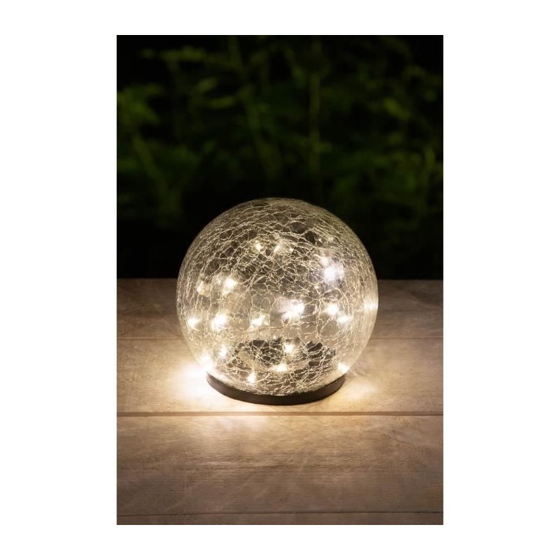 Sphere solaire GALIX - Effet verre brisé - Ø 15cm - 25 LED blanches