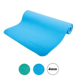 Tapis de yoga - FITNESS - SCHILDKRÖT - 183 x 61 cm - 4 mm - Sac inclus - Bleu...