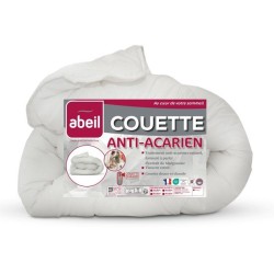 Couette anti-acariens - 220 x 240 cm - Chaude - 400 g/m² 2 personnes - Blanc ...