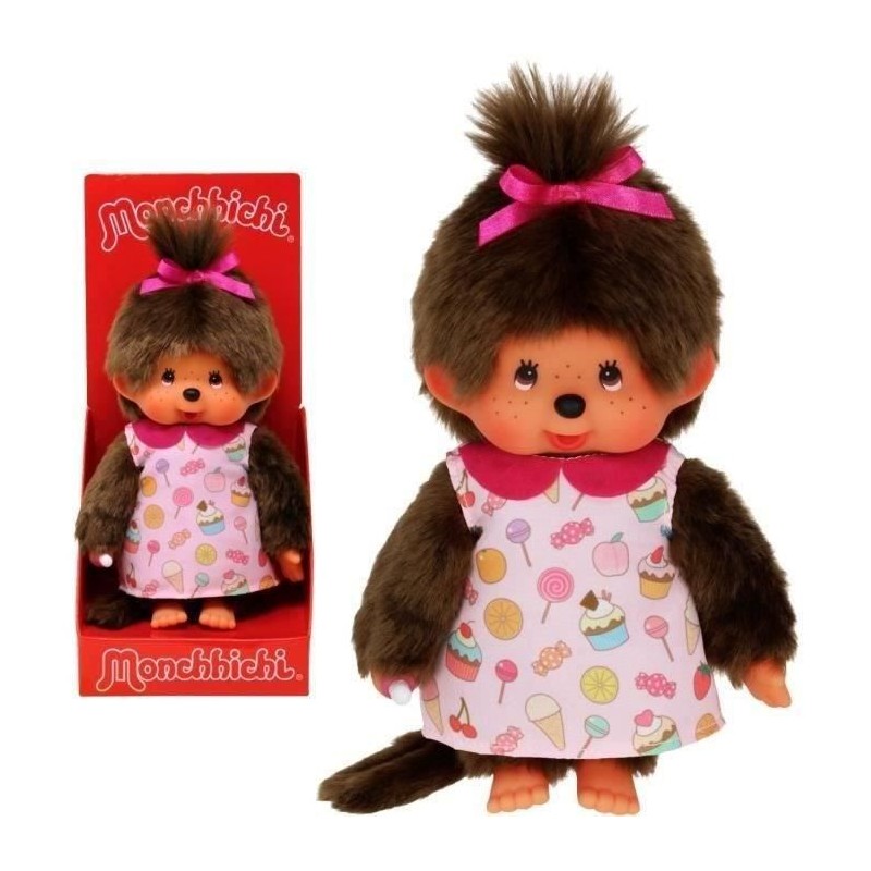 Peluche Monchhichi Pop & Candy - 20 cm - BANDAI
