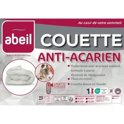 Couette anti-acariens - 220 x 240 cm - Chaude - 400 g/m² 2 personnes - Blanc ...