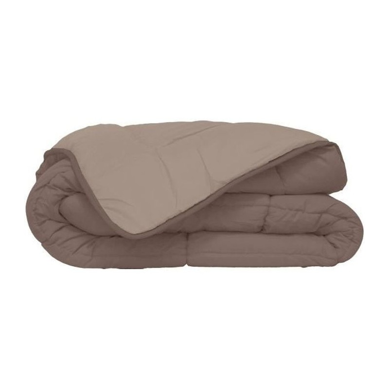 HUDSON - Couette Légere Microfibre - 200gr/m2 - Taupe & Lin 220 x 240 cm