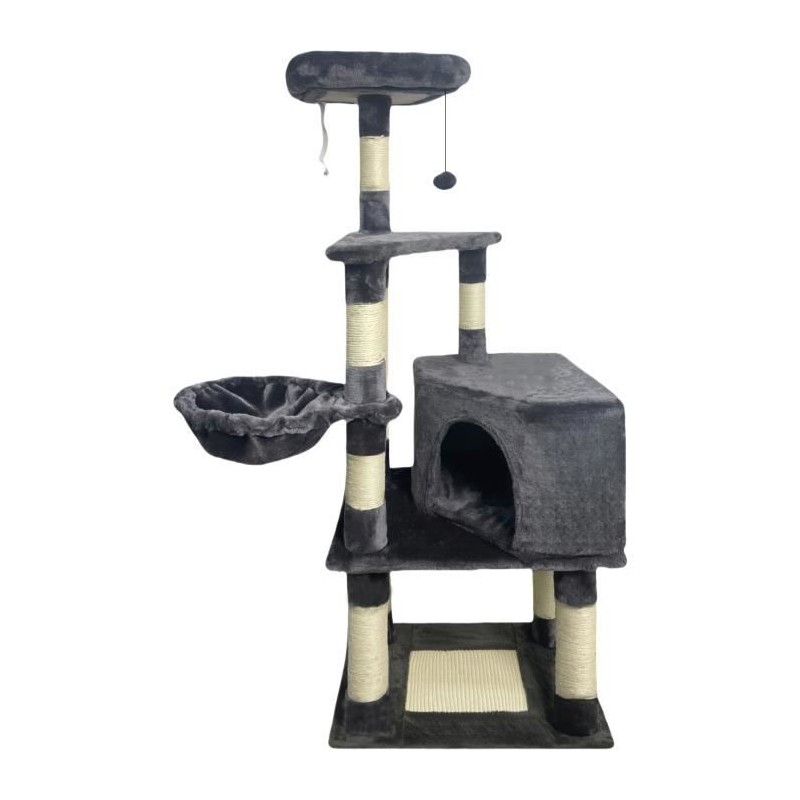 SWIFTY Arbre a chat - 55 x 40 x 138 cm - Gris foncé - 3 plateformes, 1 percho...