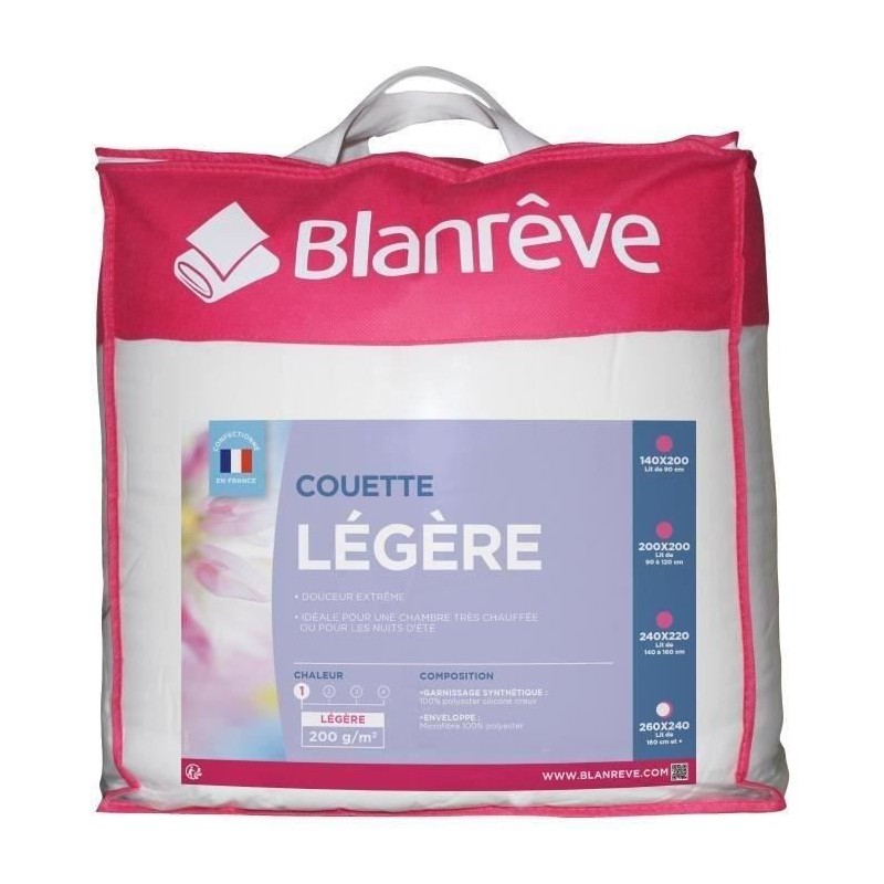 BLANREVE Couette légere en microfibre - 240 x 260 cm - Blanc