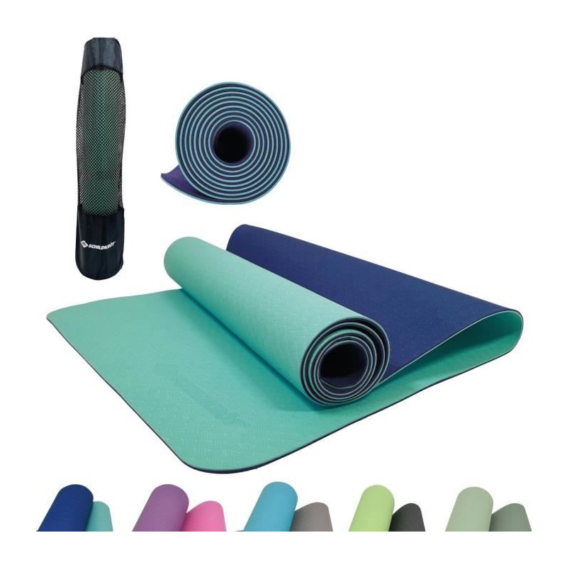 Tapis de yoga - FITNESS - SCHILDKRÖT - 180 x 61 cm - 4 mm - Sac inclus - Vert...