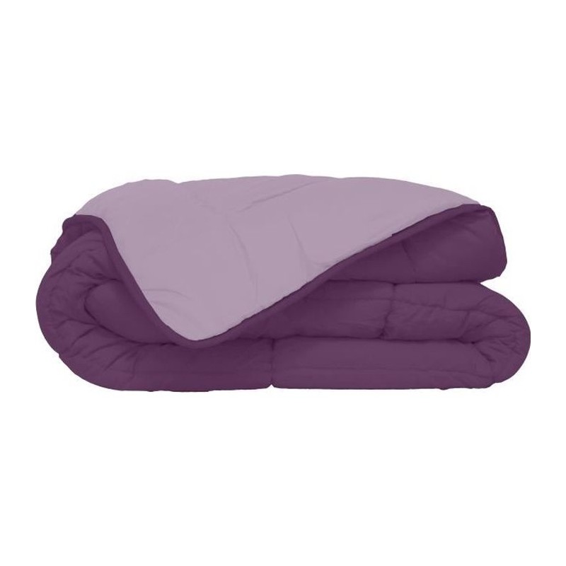 CALGARY - Couette Chaude Microfibre 400gr/m² - Prune & Parme - 240 x 260 cm