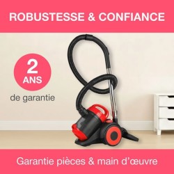 OCEANIC VC10RBAX2 Aspirateur traîneau sans sac - 700W - 80dB - A - Rouge