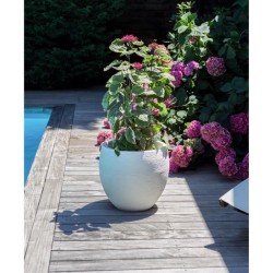 Pot de fleurs Rond Egg Ø 50cm - EDA - Graphit - 46 L - Ø 50 x H. 45 cm - Blan...