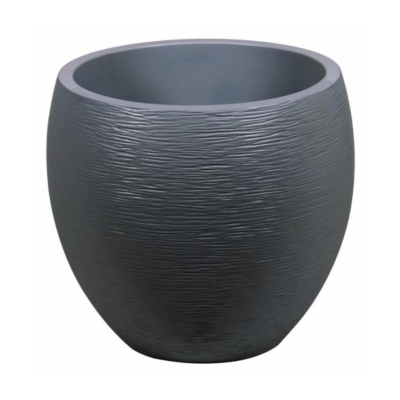 Pot de fleurs Rond Egg Ø 50cm - EDA - Graphit - 46 L - Ø 50 x H. 45 cm - Gris...