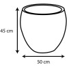 Pot de fleurs Rond Egg Ø 50cm - EDA - Graphit - 46 L - Ø 50 x H. 45 cm - Gris...