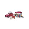 Voyage en voiture avec remorque pour chevaux, Coffret figurines
