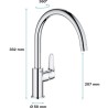 Mitigeur monocommande Evier - GROHE - 31554001 - Col de cygne - Chromé - Méta...