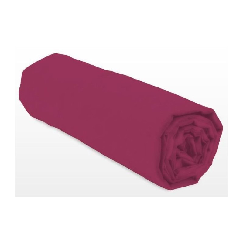 Drap-housse - LOVELY HOME - LH71611 - 160x200+30 cm - Fuchsia