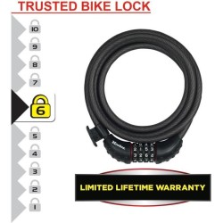 Antivol pour vélo - MASTER LOCK - 8120EURDPRO - Câble torsadé en acier - 1,8 ...