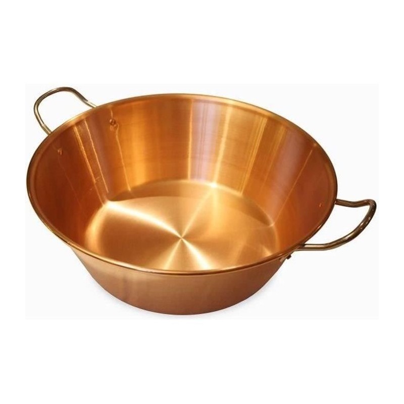 BAUMALU Bassine a confiture cuivre 38 cm 12/10eme  anses inox - 9 litres environ