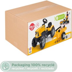 Tracteur a pédales FALK SuperBuilder - capot ouvrant et remorque - pour enfan...