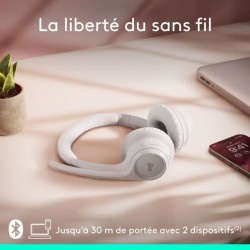 Casque - Sans fil - Logitech - Zone 300 - Bluetooth - Anti-parasite - Blanc