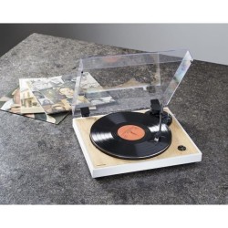 Platine vinyle THOMSON TT301 - Design bois et blanc - Tete de lecture Audio-T...