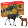 Figurines Élan Femelle avec Veau, animaux sauvages, Schleich 42629