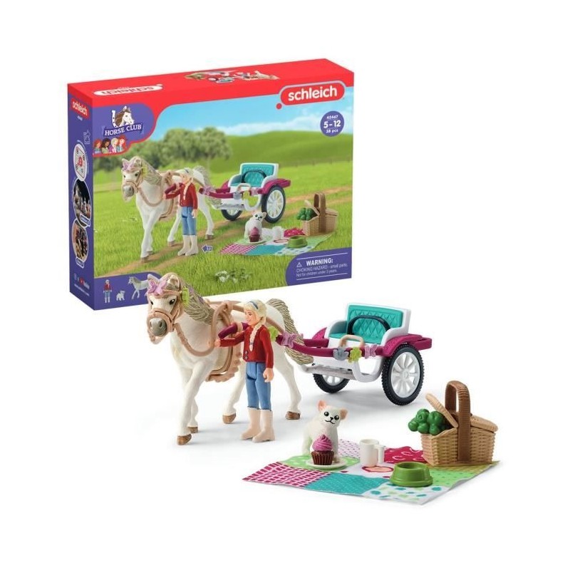 Caleche pour le spectacle équestre, coffret schleich avec 32 éléments