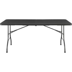 Table de réception pliante - TERRANOVA - Noir - Structure en acier et Plateau...