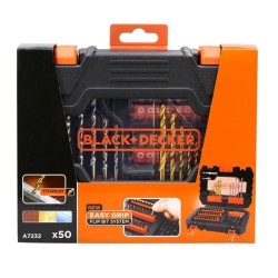 Coffret perçage vissage - BLACK+DECKER - A7232-XJ - 50 Accessoires - Forets, ...