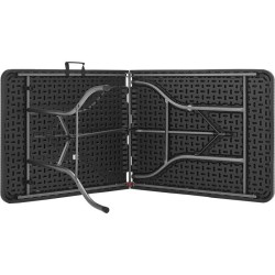 Table de réception pliante - TERRANOVA - Noir - Structure en acier et Plateau...