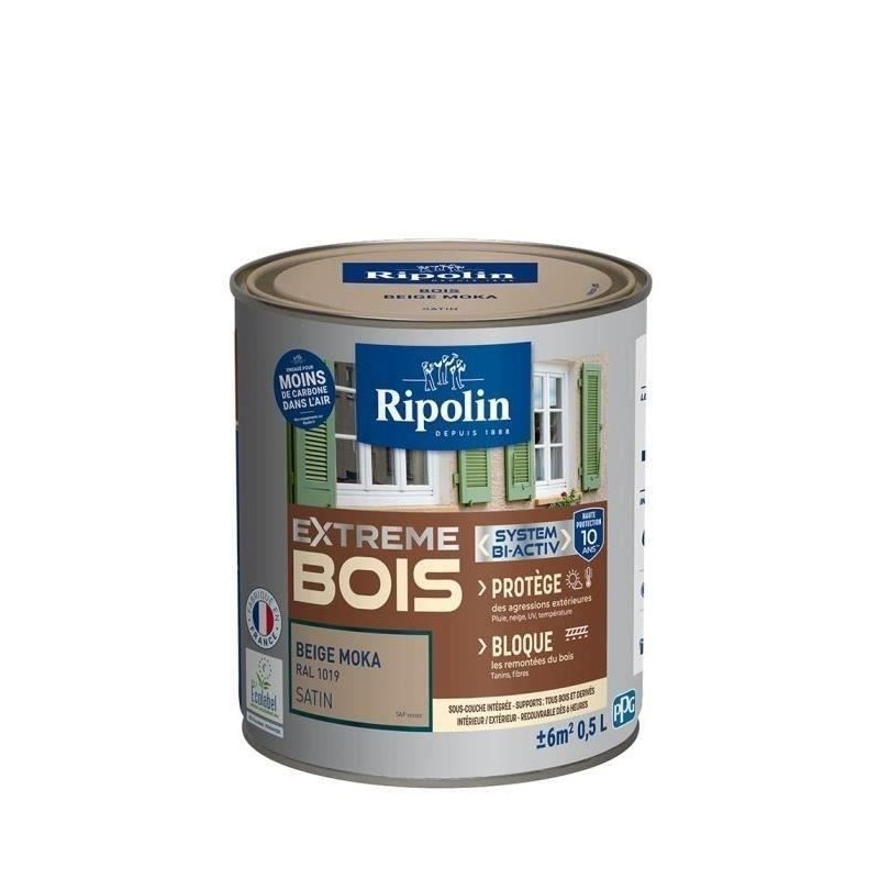 RIPOLIN Peinture Bois Satin Haute Protection 10 ans qui Protege et Magnifie v...
