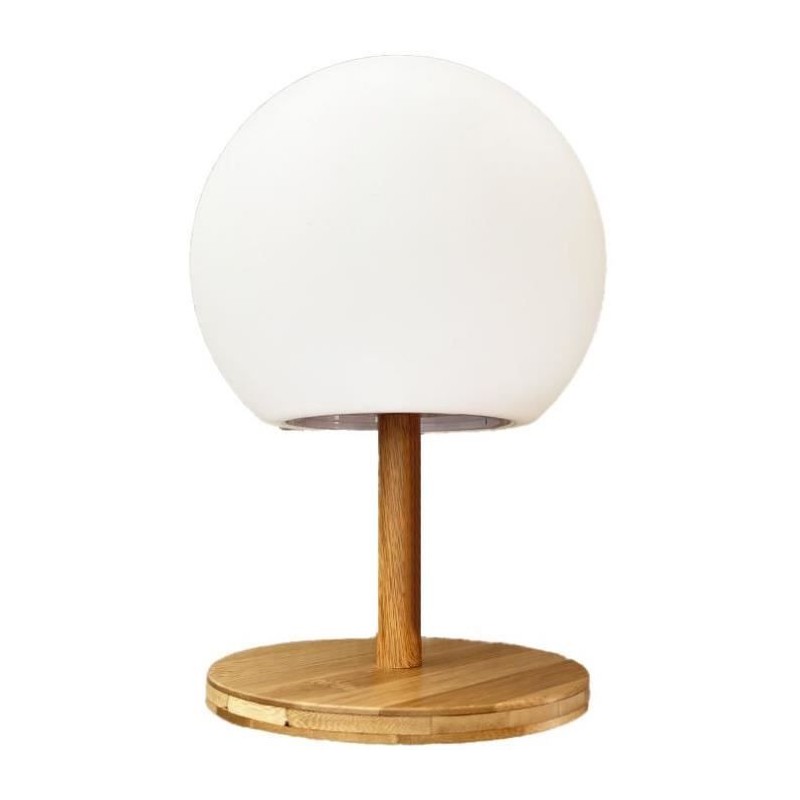 Lampe de table sans fil LUMISKY - pied en bambou extensible - LED blanc chaud...