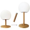 Lampe de table sans fil LUMISKY - pied en bambou extensible - LED blanc chaud...