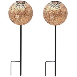 Lot de 2 balises solaires a planter - LUMISKY - AGADIR - H45 cm - Style orien...