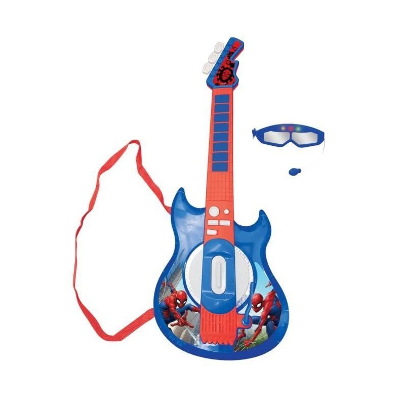 Guitare électronique lumineuse avec lunettes équipées d'un micro - Spiderman