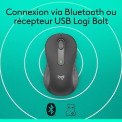 Souris - Sans fil - Logitech - Signature M650 L - Graphite - Gaucher