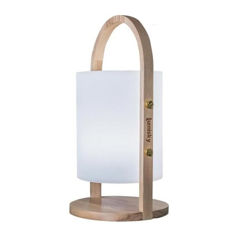Lanterne extérieure LED Woody - LUMISKY - Blanc - Design scandinave - Poignée...