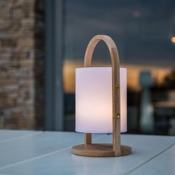 Lanterne extérieure LED Woody - LUMISKY - Blanc - Design scandinave - Poignée...
