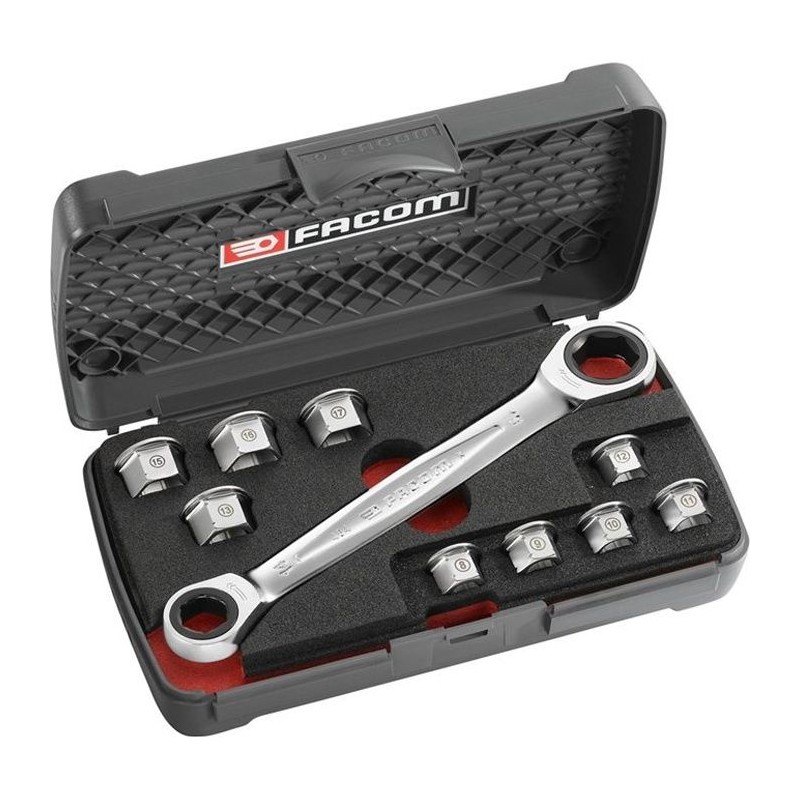 Coffret de Clés Polygonales a Cliquets 11 en 1 - FACOM - 464.J1APB (Livrée av...