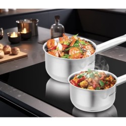ARTHUR MARTIN Set de de 5 Casseroles - Acier inoxydable - Intérieur satiné av...
