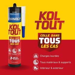 Colle de fixation et d'étanchéité - CYANOLIT - Blanc - Cartouche 290 ml - Pol...