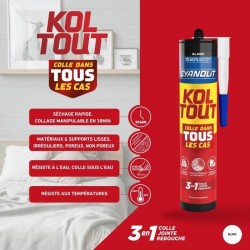 Colle de fixation et d'étanchéité - CYANOLIT - Blanc - Cartouche 290 ml - Pol...