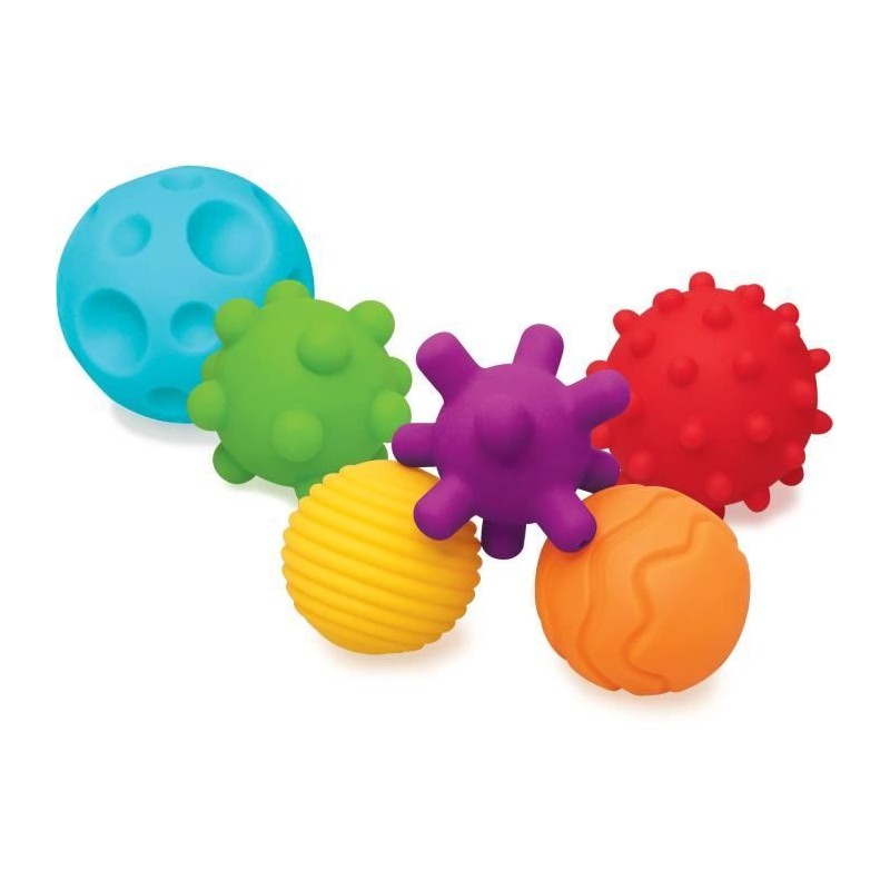 6 balles sensorielles - INFANTINO - Jouet pour bébé - Couleur bleu - Plastiqu...