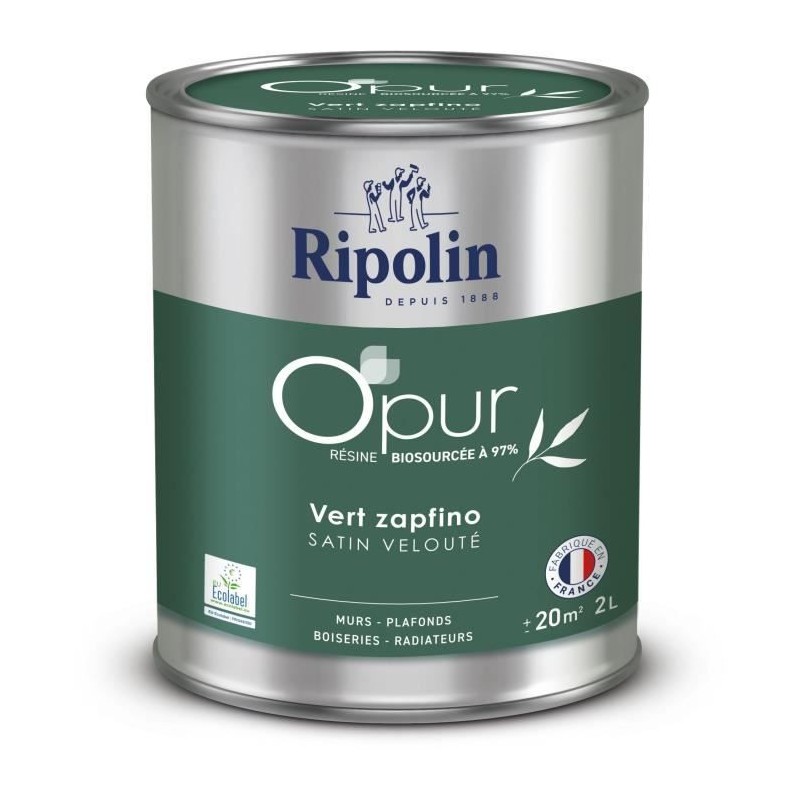 Peinture O'PUR murs, boiseries & radiateurs - RIPOLIN - 472187 - Vert zapfino...