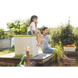 PLASTIKEN Coffre cadenassable avec roulettes - 190 L - Fonctionnel et esthéti...