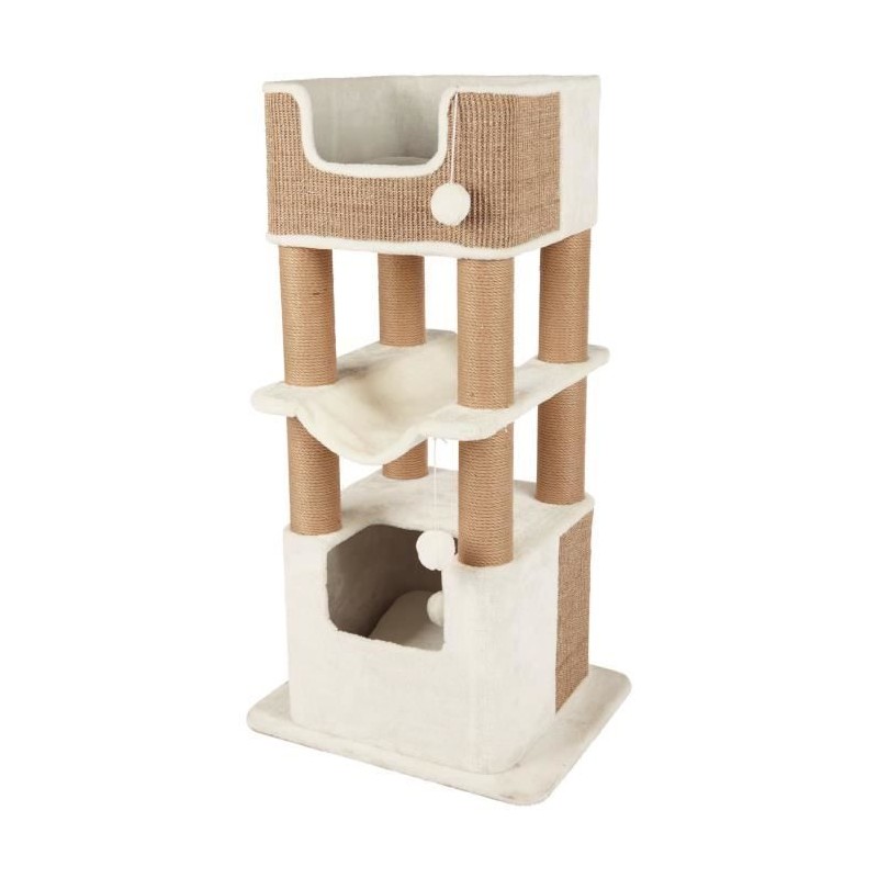 TRIXIE Arbre a chat LUCANO - 110 cm - Blanc/Taupe