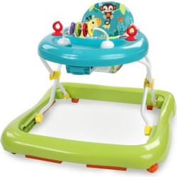 BRIGHT STARTS Trotteur bébé pliable- Safari- Jouets interactifs, Hauteur Régl...
