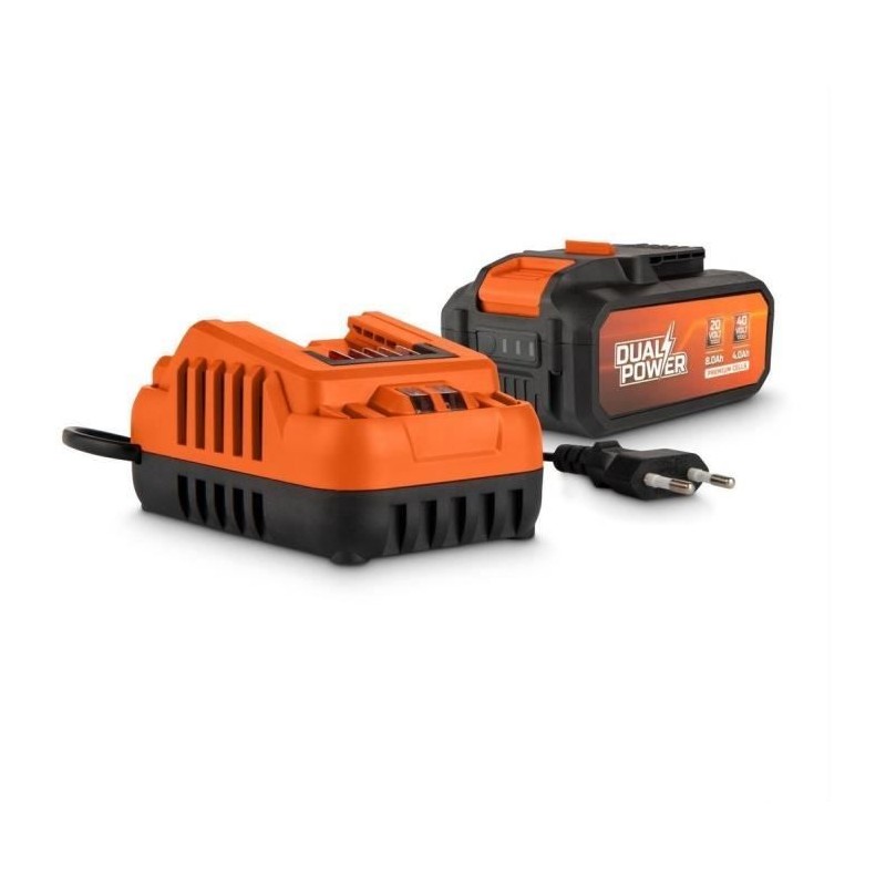 Batterie et chargeur - Dual Power - POWDP90640 - Batterie 2,5Ah/5,0Ah de 2x20...