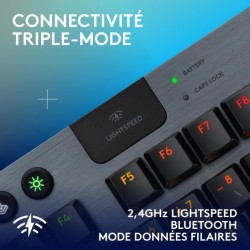Clavier gamer - Sans fil - Logitech G - G915 TKL X - AZERTY - Switch clicky -...