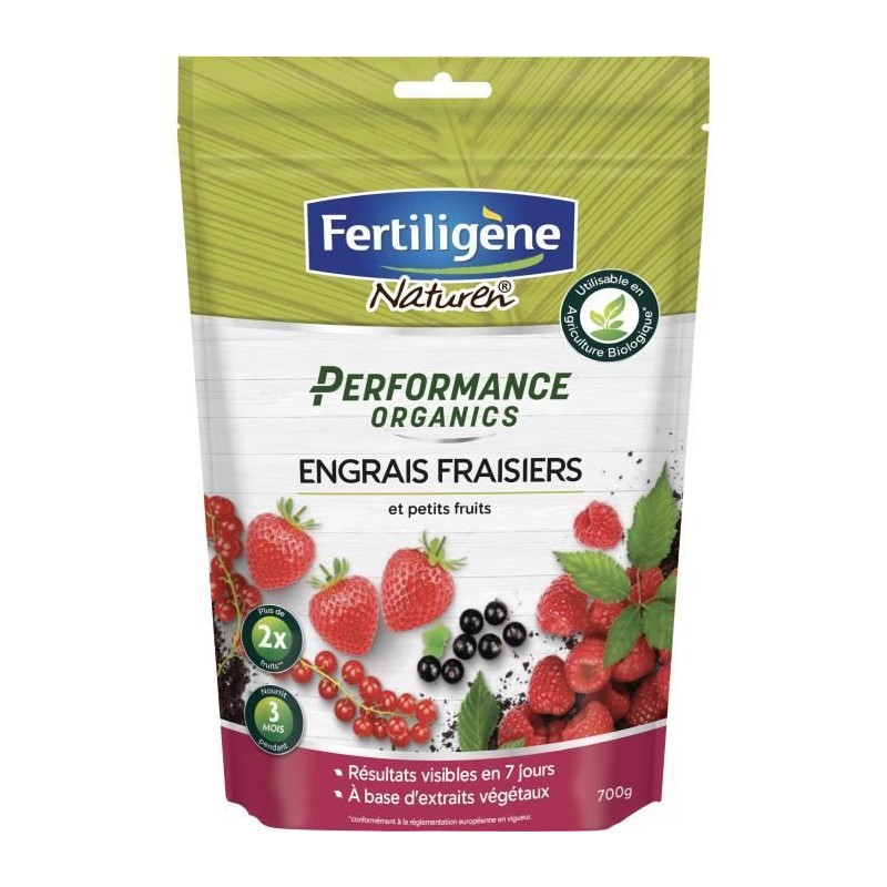 FERTILIGENE Engrais Performance Organics Fraisiers et Petits Fruits - 700 g